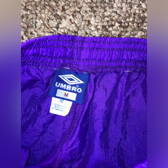 Umbro Retro Windbreaker Track Parachute Pants Athletic Joggers Vintage M Purple - Picture 5 of 12